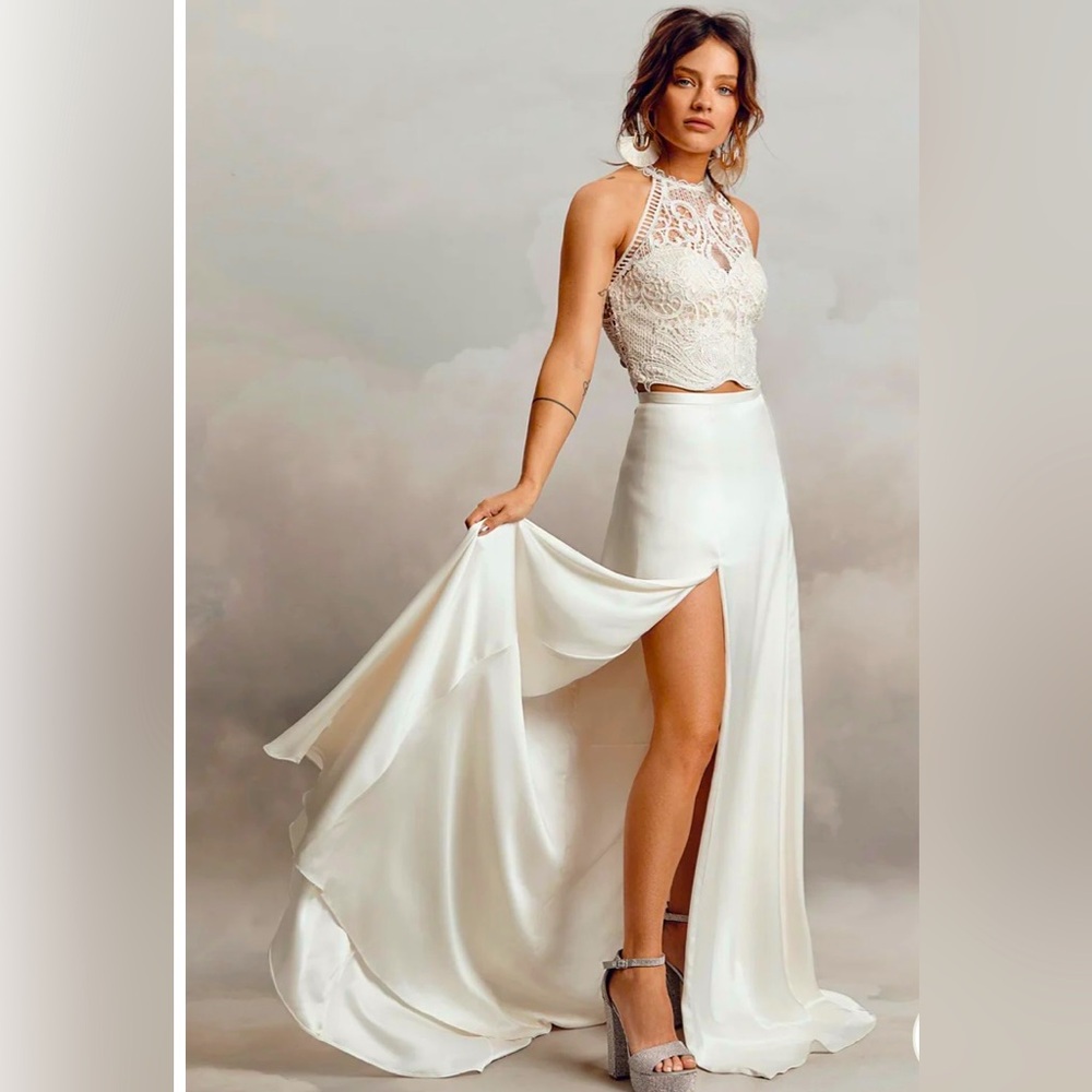 Catherine Deanne NEW Satin Skirt - Sienna Sz 8-10 Bridal Ivory